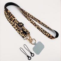 Crossbody Cell Phone Lanyard Strap Neck Cord Leopard Print Mobile Phone Lanyards Chain With Universal Gasket For All Phone Case geltona