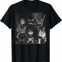Gangster Cats Vintage Funny Kitty Gang Meme T-Shirt S įvairiaspalvis