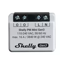 Shelly PM Mini Gen3 valdiklis, universalus Wi‑Fi/Bluetooth
