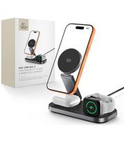 Juodas belaidis 25W pakrovėjas - stovas "Tech-Protect A52 3in1 QI2.2 Magnetic Magsafe"