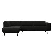 Tamsiai pilkos spalvos iš kordinio velveto kampinė sofa (su kairiuoju kampu/„L“ formos) Statement – WOOOD