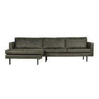 Pilkos spalvos iš dirbtinės odos kampinė sofa (su kairiuoju kampu/su gultu) Rodeo – WOOOD