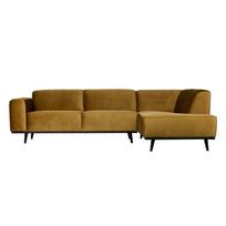 Geltonos spalvos iš velveto kampinė sofa (su dešiniuoju kampu/„L“ formos) Statement – WOOOD