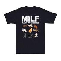 Cats MILF Man I Love Felines Funny Cat Kittens Lovers Gift Men's Novelty T-Shirt S