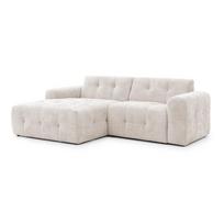 Kreminės spalvos kampinė sofa (su kairiuoju kampu/su gultu) Melva – Ropez