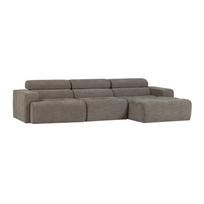 Pilkos spalvos reguliuojama kampinė sofa (su dešiniuoju kampu/su gultu) Novi – WOOOD