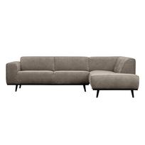Šviesiai pilkos spalvos iš kordinio velveto kampinė sofa (su dešiniuoju kampu/„L“ formos) Statement – WOOOD