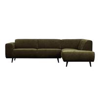 Tamsiai žalios spalvos iš kordinio velveto kampinė sofa (su dešiniuoju kampu/„L“ formos) Statement – WOOOD