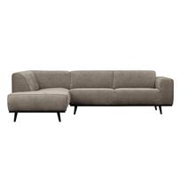 Šviesiai pilkos spalvos iš kordinio velveto kampinė sofa (su kairiuoju kampu/„L“ formos) Statement – WOOOD