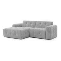 Šviesiai pilkos spalvos kampinė sofa (su kairiuoju kampu/su gultu) Melva – Ropez