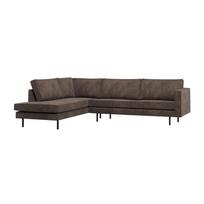 Tamsiai rudos spalvos kampinė sofa (su kairiuoju kampu/su gultu) Rodeo – WOOOD
