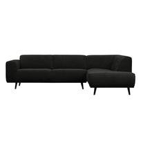 Tamsiai pilkos spalvos iš kordinio velveto kampinė sofa (su dešiniuoju kampu/„L“ formos) Statement – WOOOD