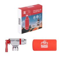 Bike Tire CO2 Pump Mini Aluminum Alloy Silver 30-50 PSI Gauge Presta/Schrader Valves Sleeve Set (No CO2 Cartridges Included) Carbon Dioxide Pump sidabras
