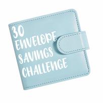 PU Leather Small Binder with Cash Envelopes Loose-Leaf 30 Envelope Challenge Binder  School mėlyna