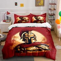 Golden Spartan warrior helmet. Bedding sets Duvet cover sets Duvet covers Pillowcases(1*Duvet Cover 2*Pillowcases without duvet insert) 135x200cm