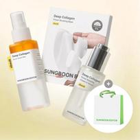 [Wrinkle & Elasticity Full Care] Deep Collagen Gel Mask Pack (4 Sheets) + Serum + Mist 3-Piece Set