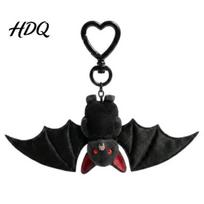 Bag Recognition Charm 1/2/3Pcs Keychain Pendant Black Alloy Spring Buckle Key Chain Double-Layer Plush Bat Wings Holder Goth Style Red Eyes 1pc juoda