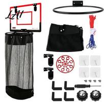 Zipper Bottom Laundry Basket Basket with Basketball Hoop And Design Thickened Breathable Mesh Storage Bag Space-Saving Hanging Organizer for Kids A