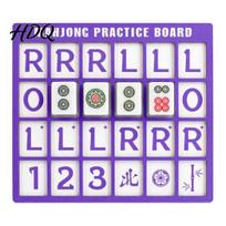 Mahjong Practice Aid Board with RLO Charleston Guide & 24 Slots 3D Printed Training Accessory Solo Trainer American Strategy for Home Learning violetinė