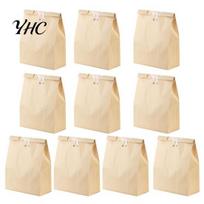 Food-grade Kraft Paper Bags 10 Pcs Bread with Transparent Window Food Grade Leakproof Good Seal Tear-resistant Self-Sealing Oil-proof Pastries Snacks L 10 pcs