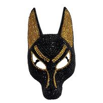 Dress Up Props Rhinestone Mask Luxury Design Anubis Mask Fashion Wolf Crystal Mask  Party Costume juoda
