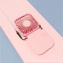 NEW Mini Hanging Neck Fans Portable Folding USB Fans Mute Power Bank Portable Handheld Desktop Multi Function 149x70x20mm rožinė