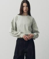 Noir For Woman Panel Crop Sweatshirt (Light Mint) Dusty Beige/36