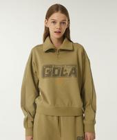 Golla W Basic Half Zip-Up Sweatshirts [3 Color] Oatmeal/Free