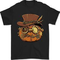 Steampunk Pumpkin Halloween Mens T-Shirt 100% Cotton S