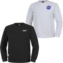 Nasa Unisex Loose Fit Wappen Sweatshirt 2-Piece Set [Black + Melange White] 110