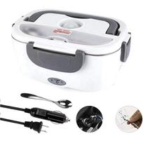 In Stock Gray 110V and 12V 40W Stainless Steel Portable Food Warmer Heater 1.5L Lunch Box for Car and Home 1-3L&17.0*10.8*23.8cm mėlyna