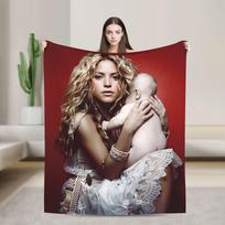 Warm Soft Blanket Picnic Shakira Throw Blanket Singer Pop Flannel Bedspread For Couch Chair Comfortable Sofa Bed Cover Size: 75*100cm, Weight: 230 GSM
