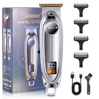 Hatteker HT-6116 Professional Hair Trimmer, Powerful Motor, Zero-Cut Stainless Steel T-Blade, 2000mAh Battery, 180 Min Runtime, LED Display, Type-C