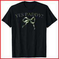 90s Yes Paddy St Patricks Day Coquette Aesthetic Bow Black Cotton T-Shirt S-5XL XXL