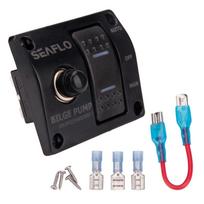 3-Way Bilge Pump Switch Panel 12V/24V (Auto-Off-Manual) with Built-in 15A Circuit Breaker for Boats