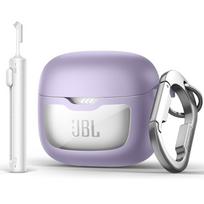 SURITCH Case for JBL Tune Flex 2 / JBL Tune Flex Rugged Shockproof with Carabiner Magnetic Lid Lock Cleaning Kit Removal Tool violetinė