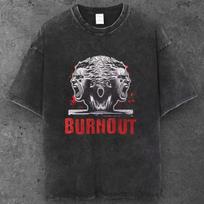 Mens Burnout Rage Graphic Oversized T Shirt Black Y2K Streetwear S-2XL S įvairiaspalvis
