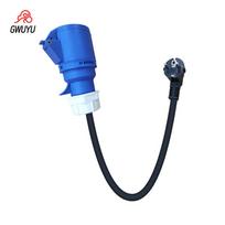 GWUYU EV Charger Adapter 3 Pins Type 2 250V 32A 7KW CEE Female Socket To 3.5KW EU Schuko for Electric Vehicle Portable Charger EU Plug