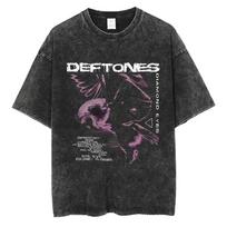 Skalbtas vintažinis Deftones Diamond Eyes albumo grafinis marškinėlis vyrams moterims Retro roko pop muzikos marškinėlis vyriški laisvi marškinėliai S įvairiaspalvis