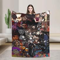 Deads by Daylights Blankets Quality Soft Bedding Throws Winter Travel Office Bedroom Graphic Bedspread Size: 75*100cm, Weight: 230 GSM black