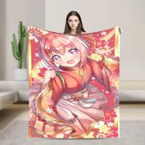 Soft Blanket Travel Office Haru Urara Uma Musume Pretty Derby Throw Blanket Flannel Bedspread For Home Decor Sofa Bed Cover Size: 75*100cm, Weight: 230 GSM
