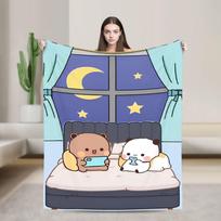 Bubu Dudu Blankets Super Soft Graphic Plush Throw Blanket For Kids Adult Home Decor Flannel Bedspread Bed Cover Size: 75*100cm, Weight: 230 GSM