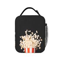 Popcorn-themed Lunch Bag For Unisex  Designer Lunch Box Casual Picnic Cooler Bag Portable Oxford Thermal Tote Handbags One Size