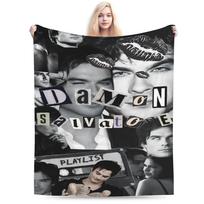 Damon Salvatore Flannel Blankets Winter Soft Throw Blanket for Girls Boys Bedroom Graphic Bedspread Sofa Bed Cover Size: 75*100cm, Weight: 230 GSM