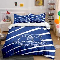 Everton crest, white stripes. Bedding sets Duvet cover sets Duvet covers Pillowcases(1*Duvet Cover 2*Pillowcases without duvet insert) 135x200cm