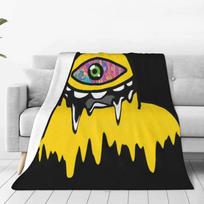 Subtronics Trippy Cyclops Super Warm Soft Blankets Throw On Sofa / Bed / Travel Subtronics Monster Trippy Cyclops Edm Boogie T Size: 75*100cm, Weight: 230 GSM