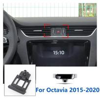 Car Mobile Phone Holder For Skoda Octavia 3 2 2022 - 2016 Mounts Bracket Stand Rotatable Support Accessories 3 Colors For 16-20 Silvery