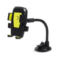 Car Phone Holder 360° Rotating Suction Cup Automatic Lock for Windshield Use geltona