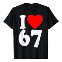 Marškinėliai poroms I Love 67 Memas Šeši Septyni Atitinkami XXL red