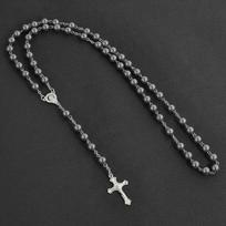 Vintage Style Cross Pendant Necklace Imitation Pearl Religious Pendants  Women Fashion pilka